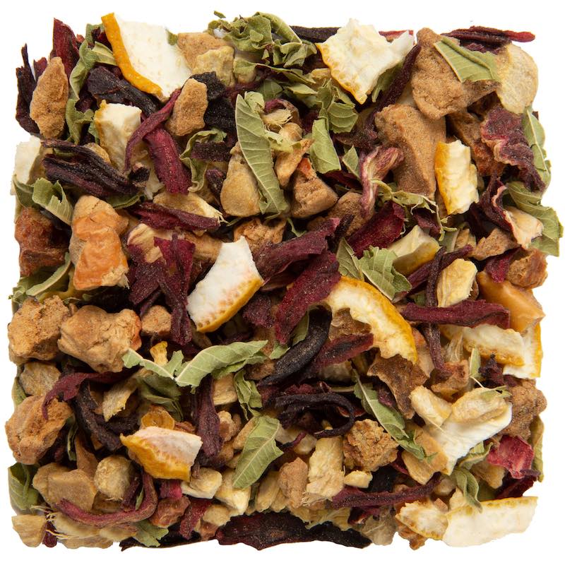 Organic Ginger And Lemon Herbal Tea Loose Leaf With Lemon, Ginger, Lemon Verbena, Hibiscus And Apple