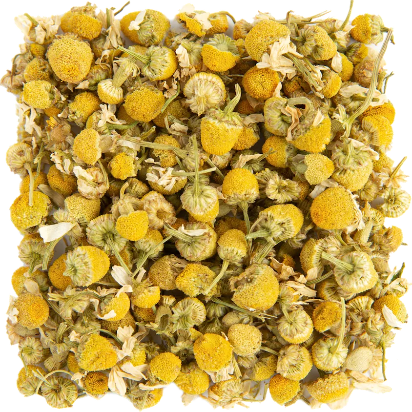 Chamomile loose leaf tea, a soothing herbal tea to help sleep