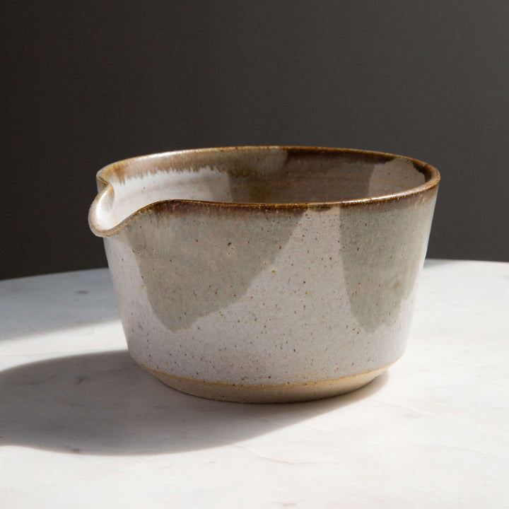 Matcha bowl with drip glaze