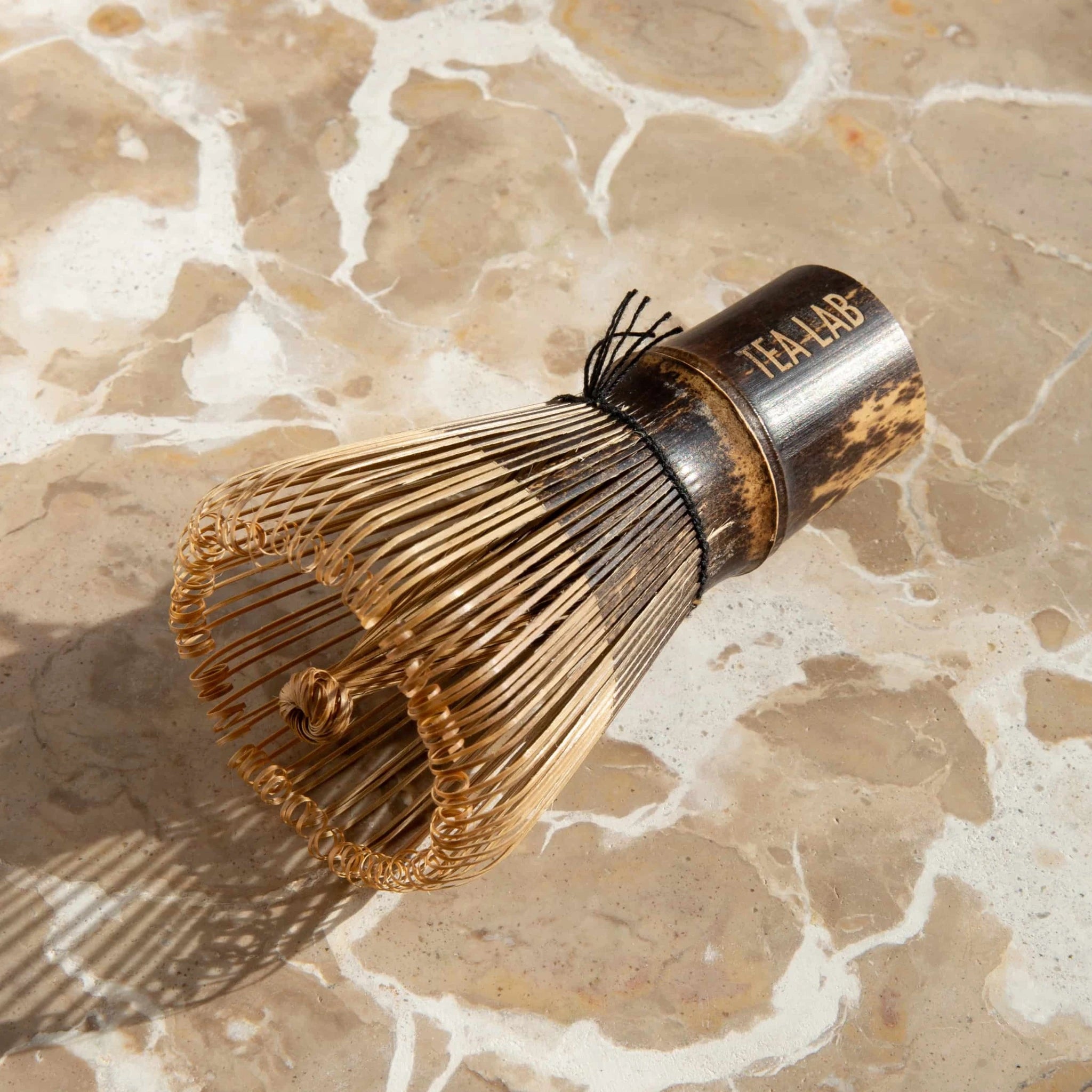 Hand crafted bamboo matcha whisk with Tea Lab engraving