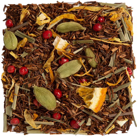 Tea Lab Spiced Lemon Rooibos loose leaf tea blend with cardamom, lemongrass, and citrus peel – warming caffeine-free herbal tea 