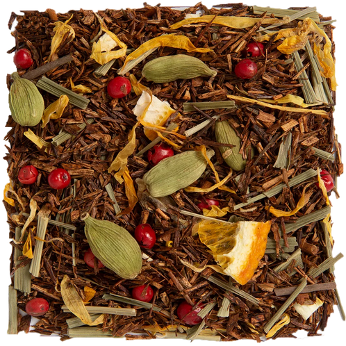 Tea Lab Spiced Lemon Rooibos loose leaf tea blend with cardamom, lemongrass, and citrus peel – warming caffeine-free herbal tea 
