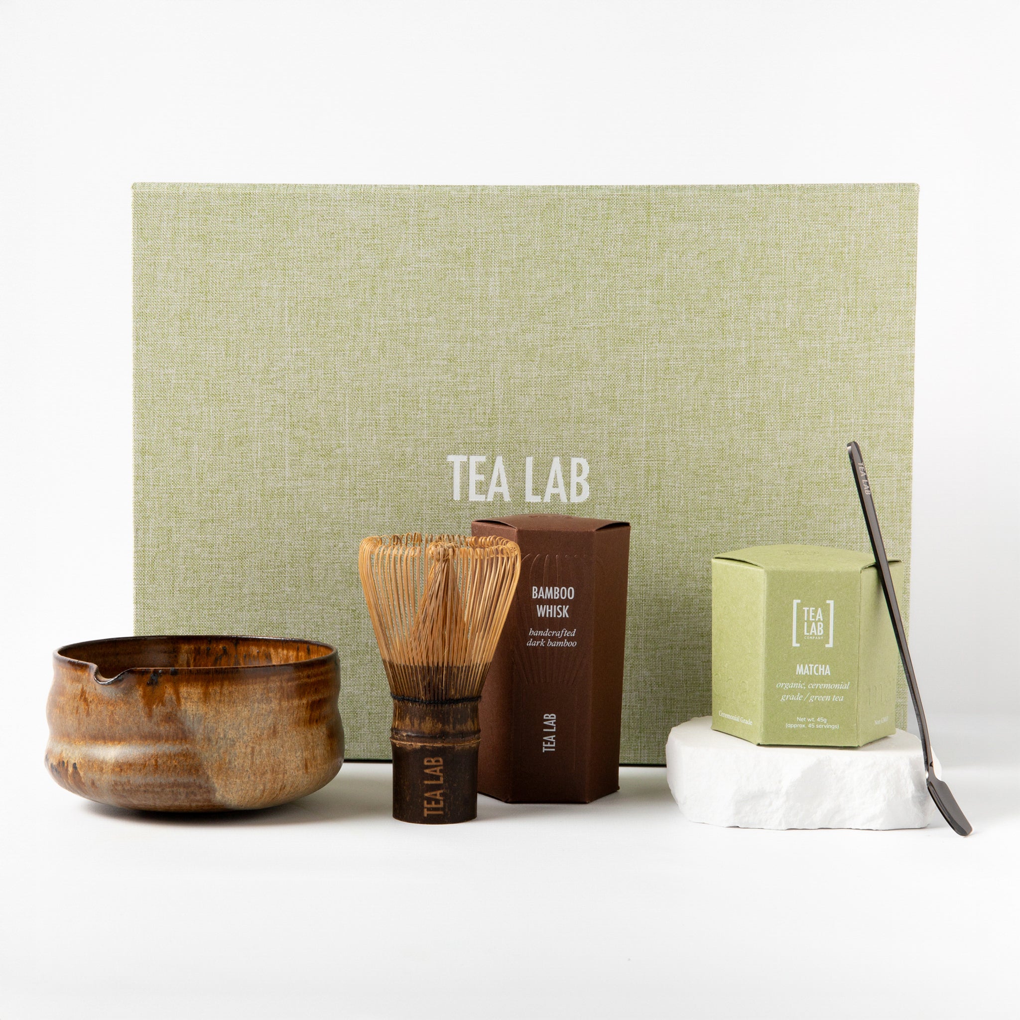ceremonial matcha gift set with ceramic bowl