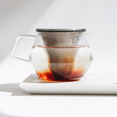 Kinto glass tea pot with fine infuser for loose leaf tea