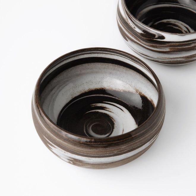 Matcha Tea Bowl, Black And White Porcelain By Ceramic Artist Amanda Tong