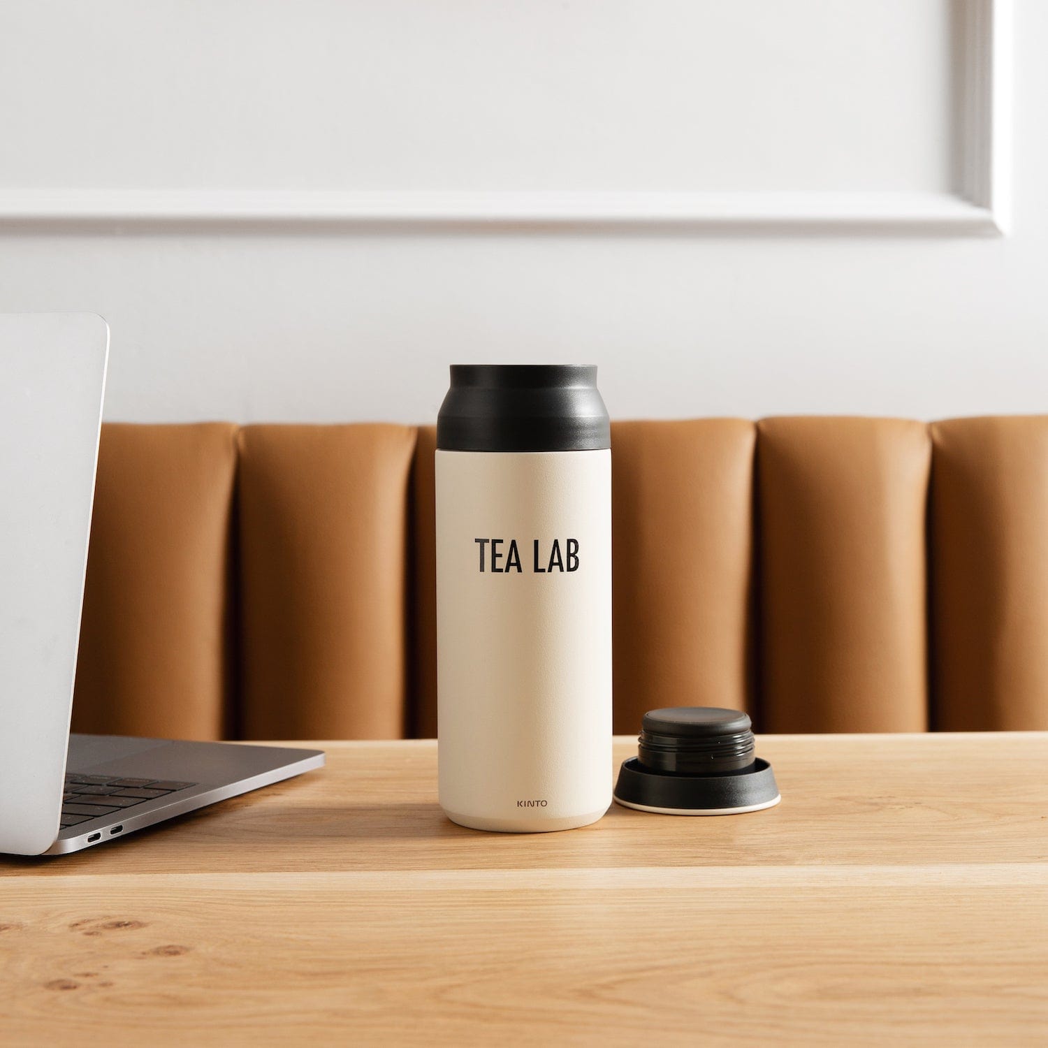 Kinto Oatmeal Travel Flask Tumbler 500ml For Tea & Coffee